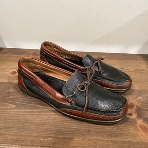 Johnston & Murphy Black Brown Leather Moccasin 10M